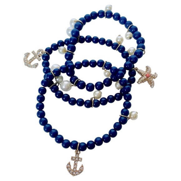 Nautical Charm Blue Bracelet Set - Picture 1 of 5